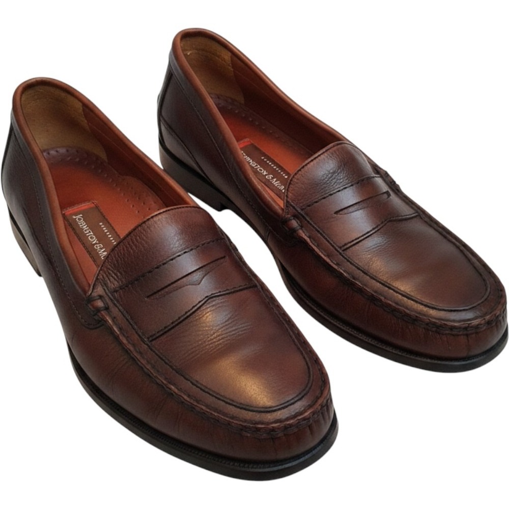 Johnston & Murphy Penny Loafers Mens 13M Brown Leather Brazil 20-8852